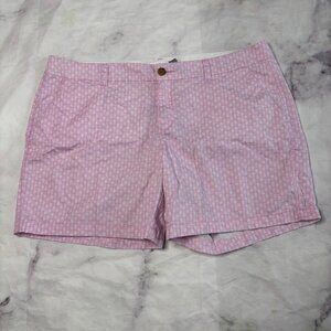 Old Navy Pink Pineapple Chino Shorts Womens Size 16 Cotton